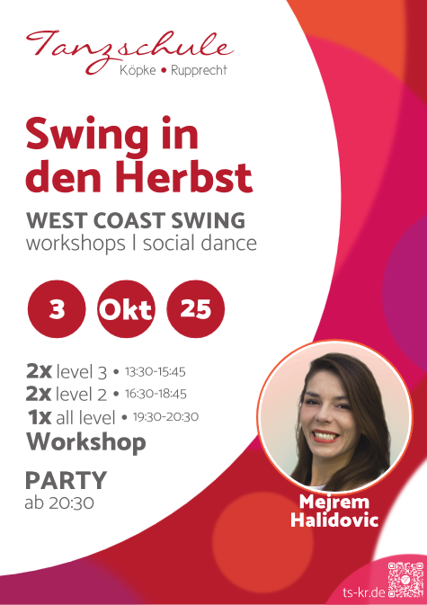Flyer vom Event Swing in den Herbst – Tanzen, Feiern, Genießen am 3. Oktober 2025!